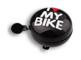 Звонок Green Cycle GCB-1058S I love my bike, диаметр 80mm, черный